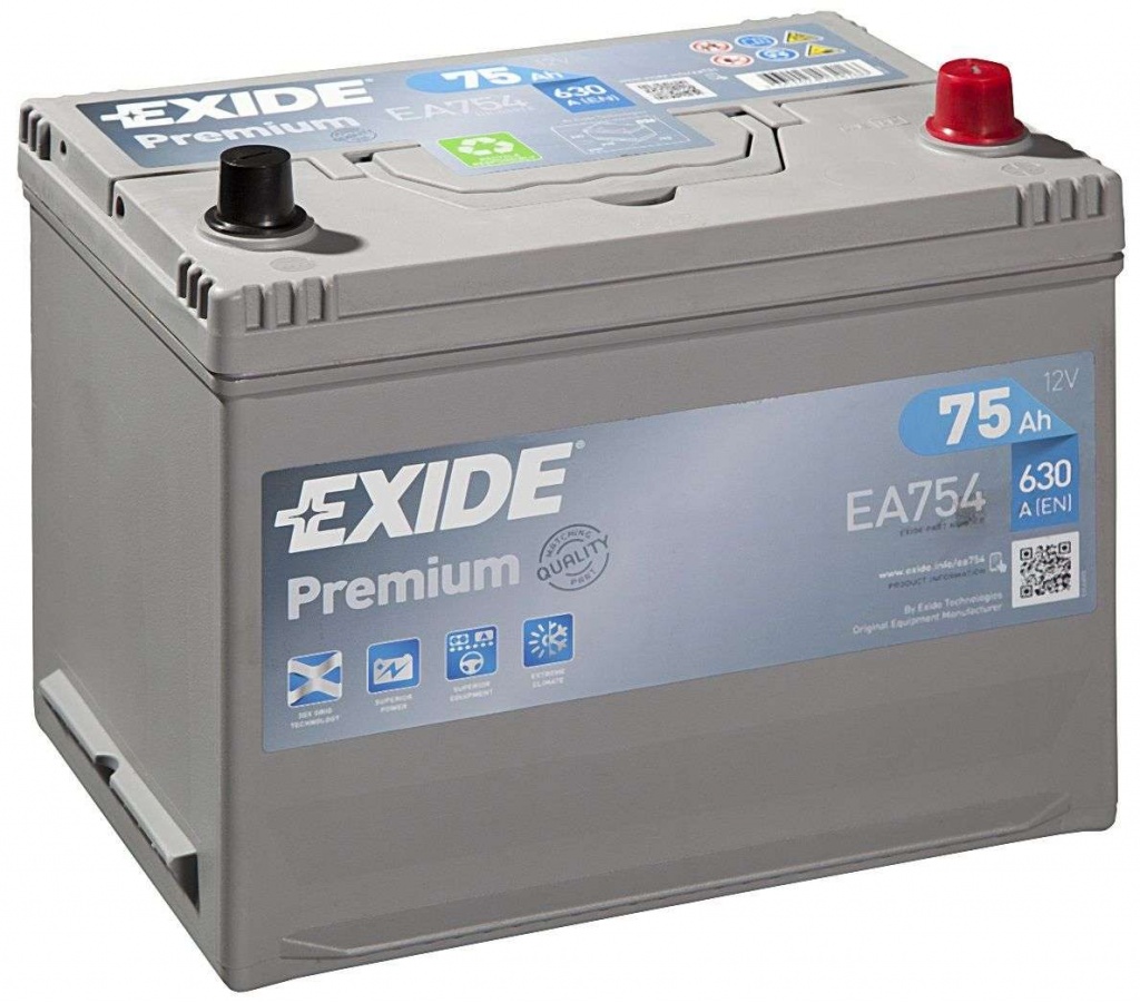 Exide Premium Asia (75 Ah) 630 A Exide Premium Asia (75 Ah) 630 A