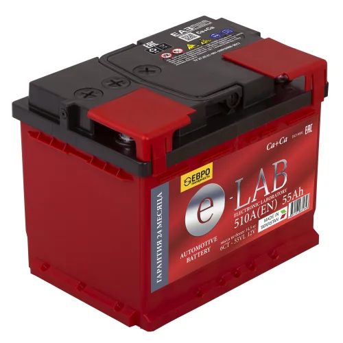 E-Lab 6СТ-55 (55 Ah) 510 А E-Lab 6СТ-55 (55 Ah) 510 А