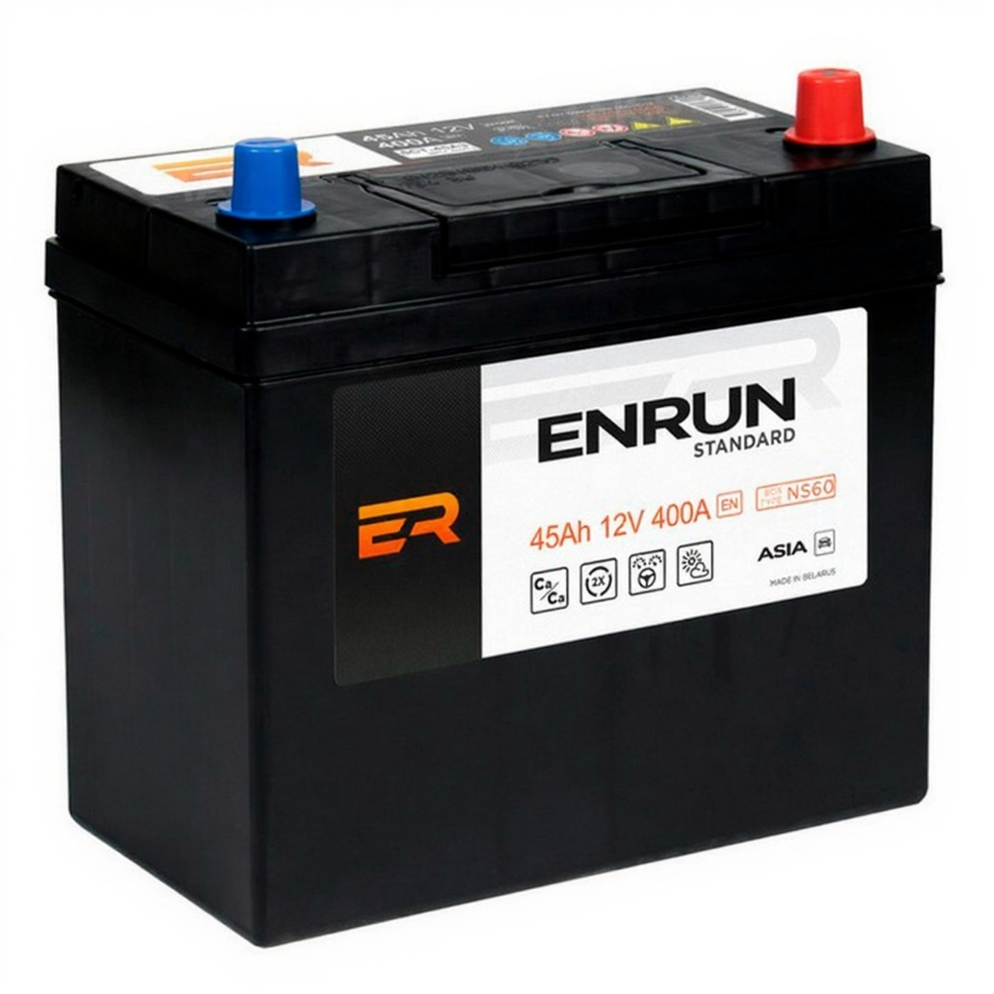 Аккумулятор ENRUN Asia 45 Ач 400А (Азиатский корпус) Аккумулятор ENRUN Asia 45 Ач 400А (Азиатский корпус)