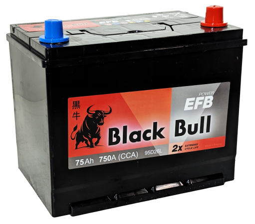 BLACK BULL Asia EFB 75 Ач, 750 А BLACK BULL Asia EFB 75 Ач, 750 А