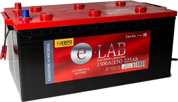 E-Lab 6СТ-225 (225 Ah) 1500 А E-Lab 6СТ-225 (225 Ah) 1500 А
