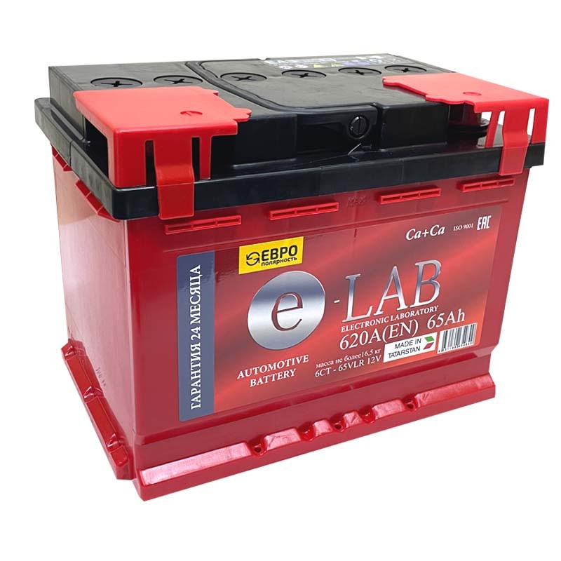 E-lab 6СТ-65 (65 Ah) 620 А E-lab 6СТ-65 (65 Ah) 620 А