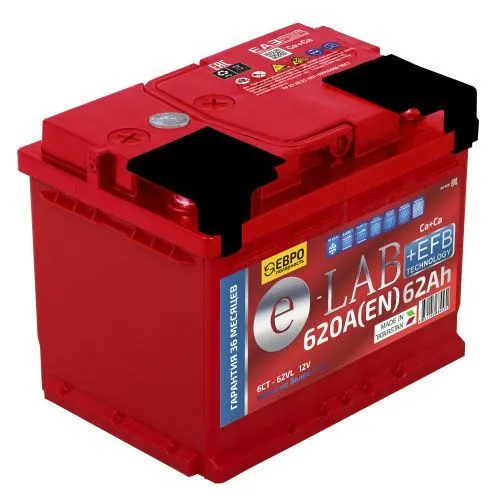 E-lab+EFB (62 Ah) 620 А E-lab+EFB (62 Ah) 620 А