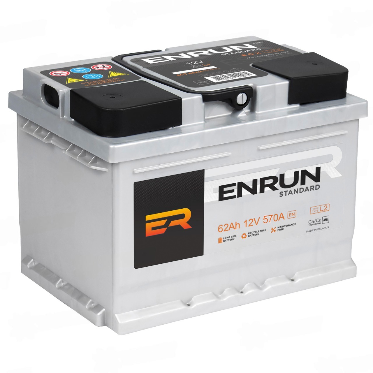 ENRUN STANDARD 62 Ач 600А ENRUN STANDARD 62 Ач 600А
